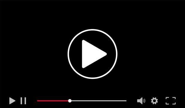 Multimedia video player template. Online broadcasting. interface and navigation icons. social media interface. 
