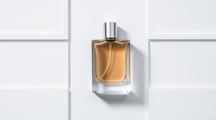 Amber perfume bottle, minimalist aesthetic
