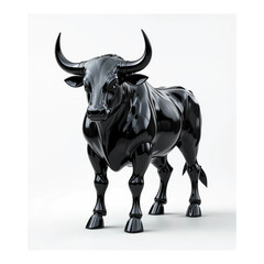 black 3D bull icon