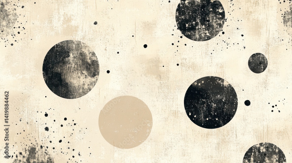 Fototapete abstract background with soft ecru tones dotted design and eggshell paper texture