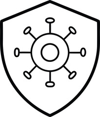 antivirus line art vector icon.