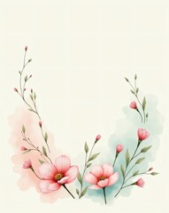 Naklejka premium Watercolor Flowers for Mother's Day with Copy Space 
