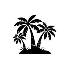 creative details Tropical forest with palm trees icon Vector Illustration