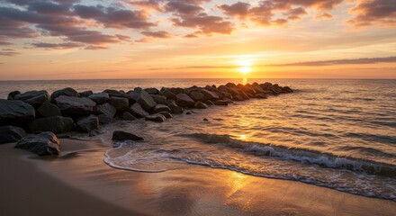 Sunset over the Ocean - Photo