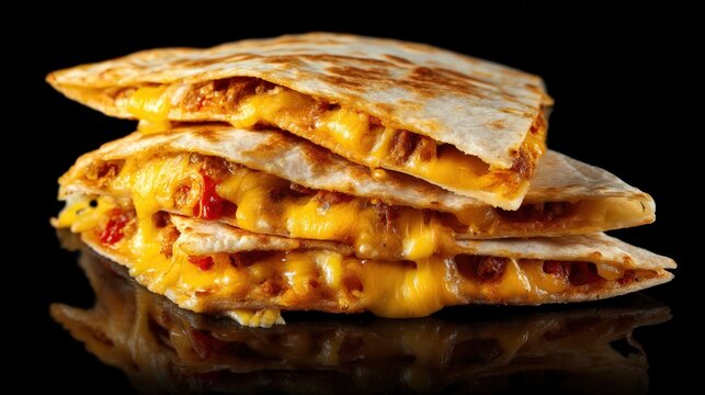 A towering stack of quesitos presented on a black background emphasizing their tempting appearance and flavor