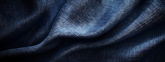 Dark blue background with a textured dark blue linen fabric