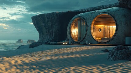 A hidden luxury bunker beneath the sand, where the elite retreat from the chaos of the modern world.