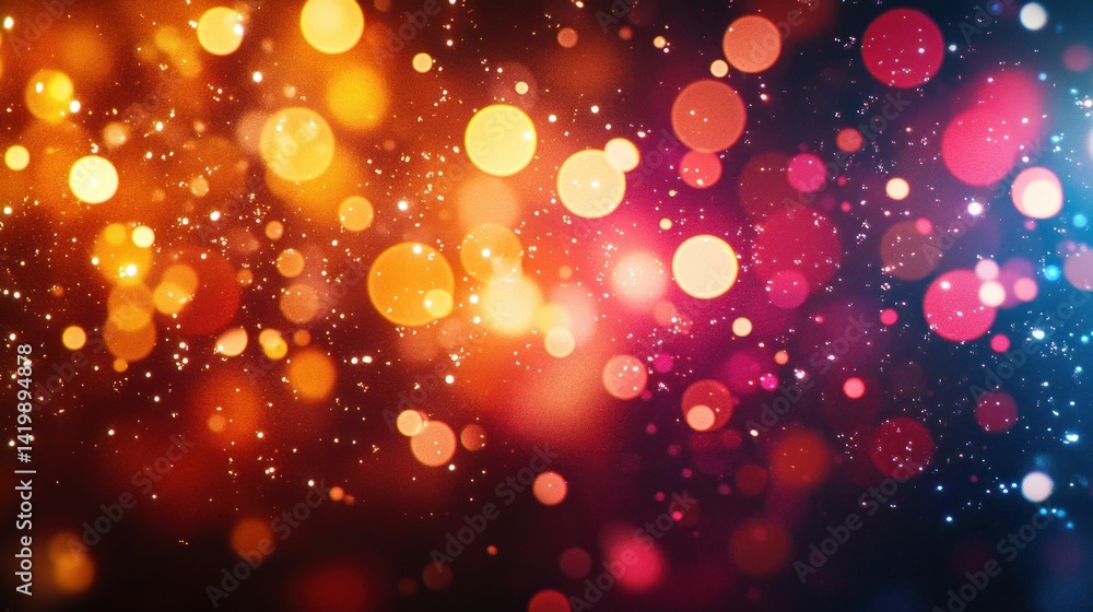 Poster colorful bokeh lights illuminate a vibrant and dynamic abstract background image