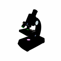 creative Silhouette Microscope Icon Vector Illustration 