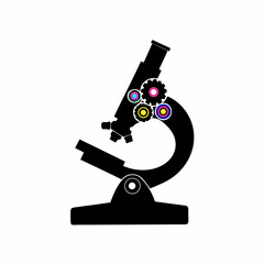 creative Silhouette Microscope Icon Vector Illustration 