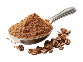 Brewing rich coffee powder at home kitchen food preparation cozy isolated on transparent background