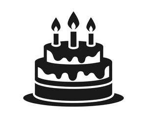 birthday cake with candles silhouette