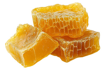 Sweet yellow honeycomb and a fresh orange slice are healthy natural food