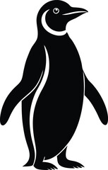 penguin cartoon character wearing sunglass, happy funny penguin wearing sunglass vector icon, cute penguin walking symbol icon, illustration of face reaction penguin silhouette on white background.