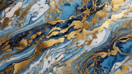 Fototapeta premium Close-up of a polished blue agate stone featuring swirling shades of blue, varying from deep turquoise to pale sky blue