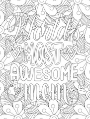 Mother's Day Coloring Pages -KDP.  seamless pattern with funny monsters