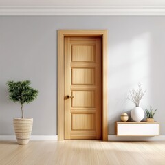 Modern Interior Design with Wooden Door and Minimalist Decor