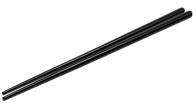 Elegant Black Chopsticks on White Background for Dining Setting