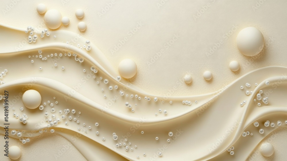 Fototapete abstract background with soft ecru tones dotted design and eggshell paper texture