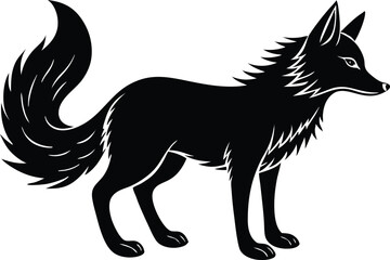 vector illustration of happy cute fox head, fox wearing sunglass silhouette vector illustration, fox walking symbol icon, heroism wearing sunglass funny fox head vector icon on white background.