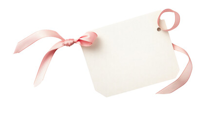 Elegant Blank White Gift Tag with Ribbon for Creative Presentations