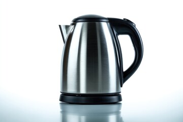 Modern stainless steel electric kettle.