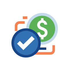 wallet with payment method and security line icon