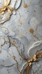 Elegant gray and gold abstract art swirls softly. AI Generated