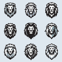 Lion Head Mascot Logo Design. Isolated on a white background.