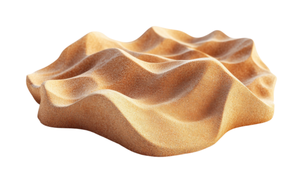 Sculpted sand patterns beach nature sunny environment isolated on transparent background