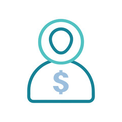 Obraz premium user icon with dollar sign minimal doodle payment