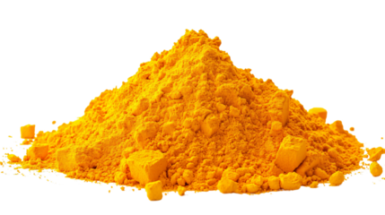 Vibrant Bright Yellow and Orange Holi Paint Color Powder Festival Image