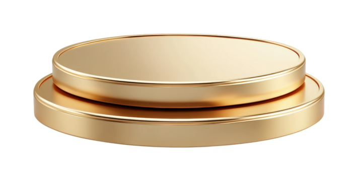 Golden coins stacked product isolated on transparent background