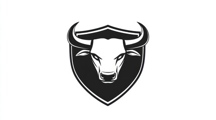 Obraz premium Bull Head on Shield, Graphic Design