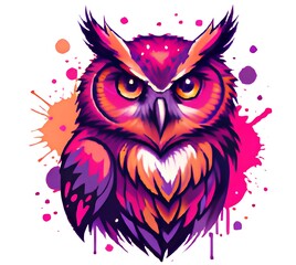 Obraz premium Vibrant Pop Art Owl Design for Prints and Merchandise