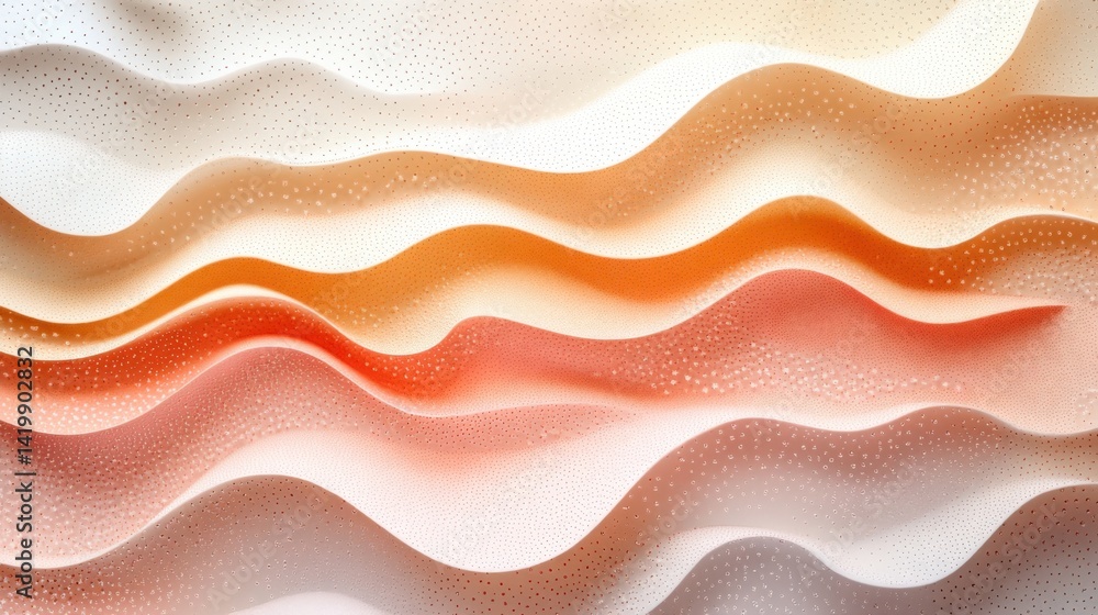 Fototapete abstract background with soft ecru tones dotted design and eggshell paper texture