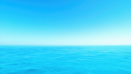 Obraz premium A vast expanse of endless blue ocean meeting the horizon under a clear sky. The water is a vibrant shade of blue, reflecting the clear sky above