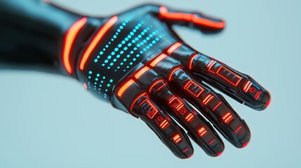 Innovative technology demonstration futuristic lab digital interface high-tech environment close-up view robotics concept