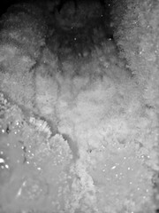 Abstract Snowy Texture in Black and White – Frosty Ice Surface Background