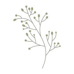 Flat floral and leaf vector set with soft colors and simple shapes