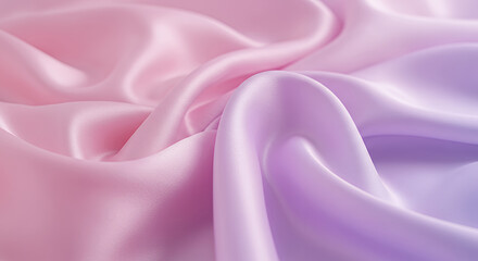 Obraz premium Elegant Draped Pastel Pink and Lavender Silk Fabric Texture Background