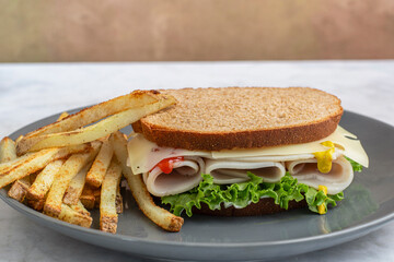 turkey sandwich  with french fries