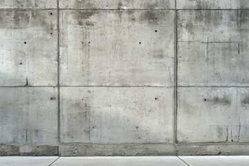 Gray concrete panels form a textured wall.