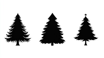 Obraz premium Simple Christmas Tree Silhouettes