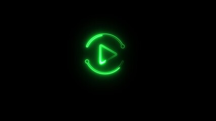 Neon circle arrow with update restore icon 
