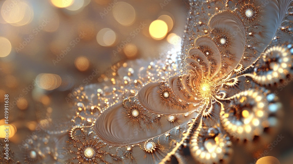 Poster a beautiful abstract illustration showing intricate patterns and shimmering lights