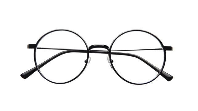 Stylish Eyeglasses with Clear Lenses on White Background