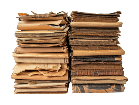 Vintage book collection home library isolated on transparent background