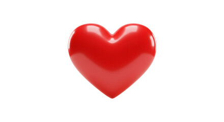 Obraz premium Red Heart Symbol on White Background