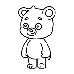 character cartoon bear with style outline